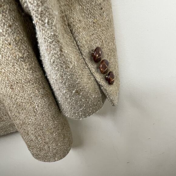 VTG Clubman Anderson Little Tan Beige Wool Blazer Sport Jacket Elbow Patches 40S - Picture 12 of 15